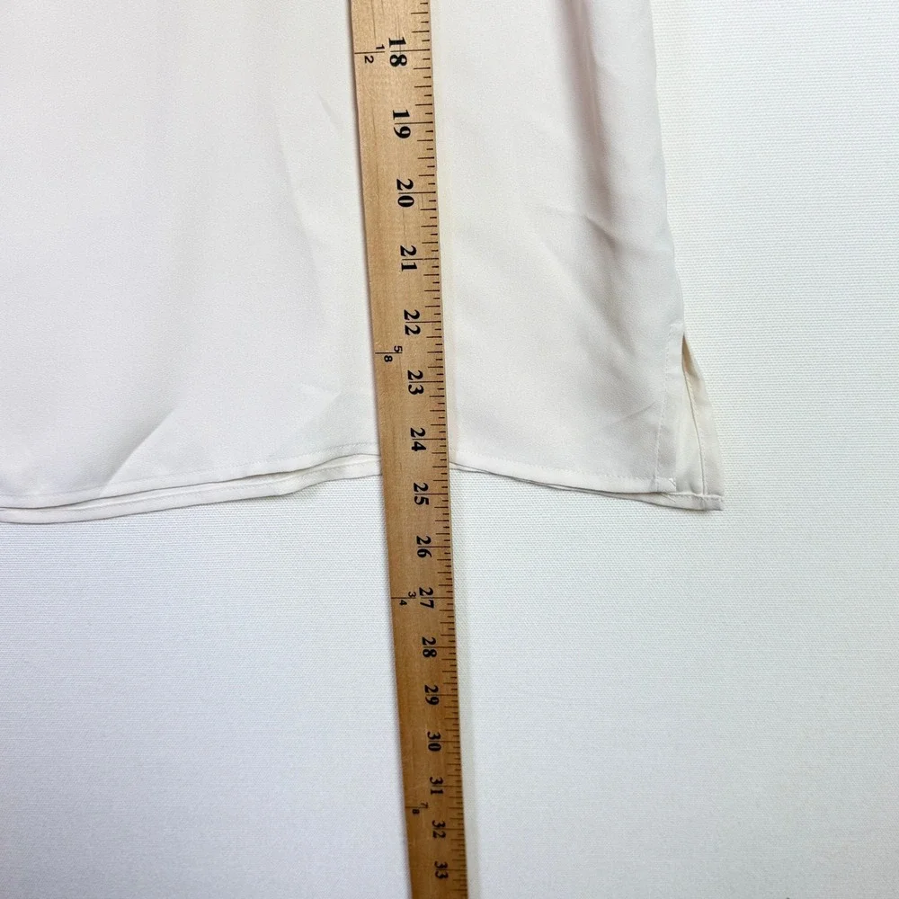 LOFT Ivory Square Neck Puff‎ Sleeve Blouse LP